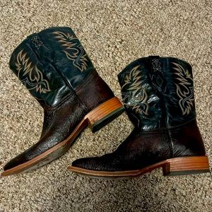 Jb Dillon cherry red ostrich cowboy boots